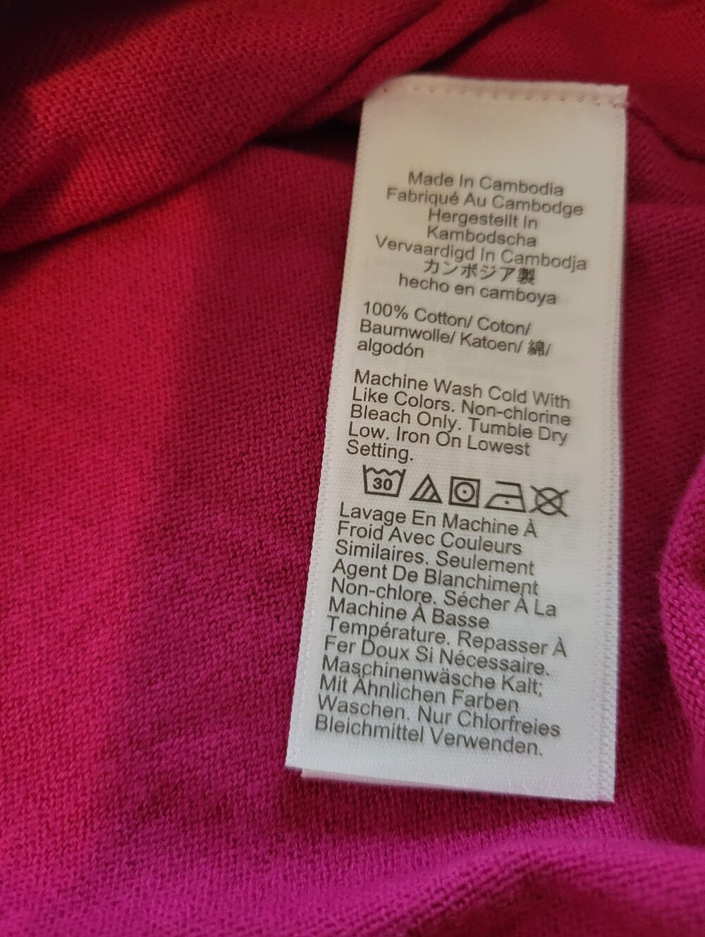 J.Crew Classic 100% Cotton Cardigan Sweater in vibrant berry/plum pink Size L - Picture 9 of 11